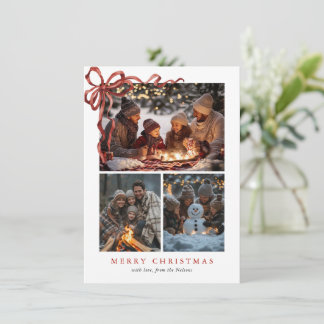 Cartão De Festividades Orçamento Elegante Arco Vermelho Natal Quatro Foto