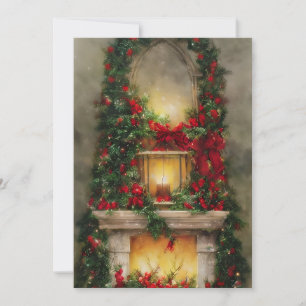 Cartão De Festividades orçamento lareira natal 