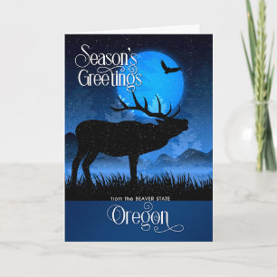 Cartão De Festividades Oregon, as Saudações da Época do Beaver Moose