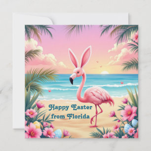 Cartão De Festividades Orelhas de Coelho Flamingo Holi