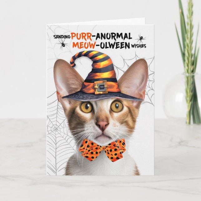Cartão De Festividades Oriental Shorthair Tabby PURRanormal MEOWolbetween (Frente)