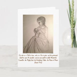 Cartão De Festividades Original Art Christmas Card: Madonna and Child