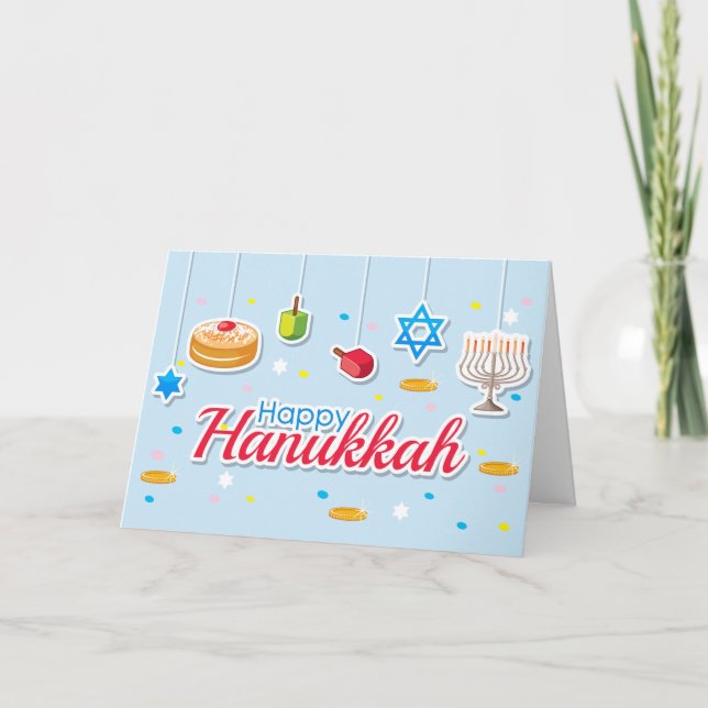 Cartão De Festividades Ornaço Feliz de Hanukkah (Frente)