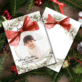Cartão De Festividades Ornament com Arco Wreath Photo Christmas