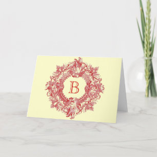 Cartão De Festividades Ornamentado Vintage Flourish Wreath