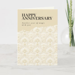 Cartão De Festividades Ornamental Art Deco – Ivory Anniversary Card