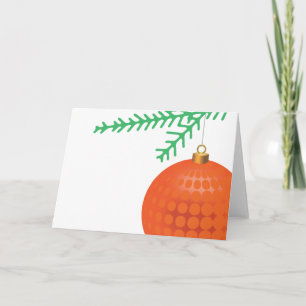 Cartão De Festividades Ornamento alaranjado da bola com os pontos no