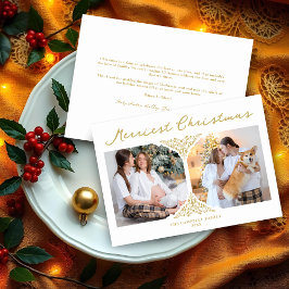 Cartão De Festividades Ornamento de Filigrana Clássica de Natal do ouro