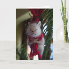 Cartão De Festividades Ornamento do rato de feltro