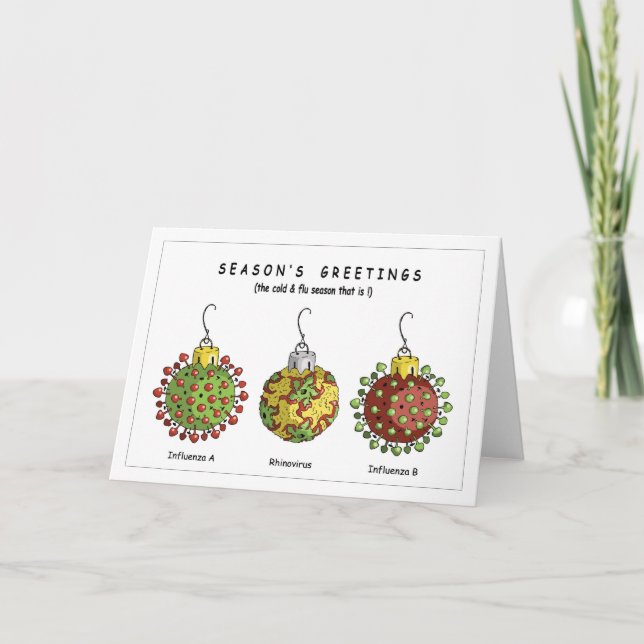 Cartão De Festividades Ornamento do vírus (Frente)
