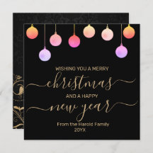 Ornamento Dourado Festivo Colorido de Natal