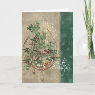 Cartão De Festividades Ornamento e flocos de neve