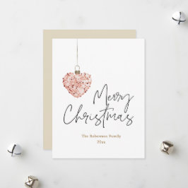 Cartão De Festividades Ornamento Mínimo do Coração de Natal