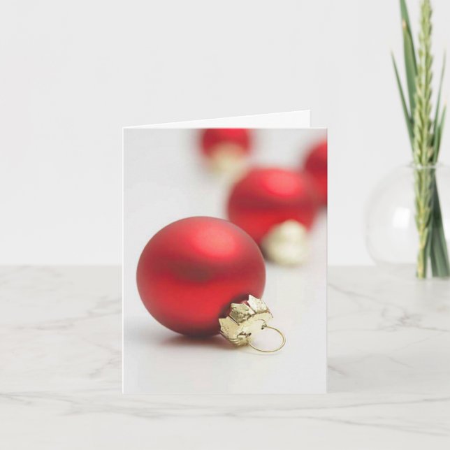 Cartão De Festividades Ornamento vermelhos (Frente)
