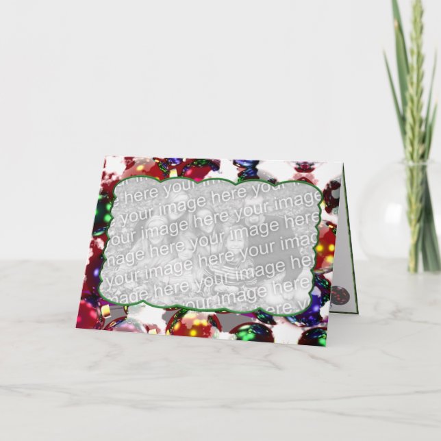 Cartão De Festividades Ornamentos Congelados (quadro fotográfico) (Frente)
