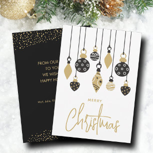 Cartão De Festividades Ornamentos de Árvores de Natal Chic