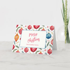 Cartão De Festividades Ornamentos de Natais vintages