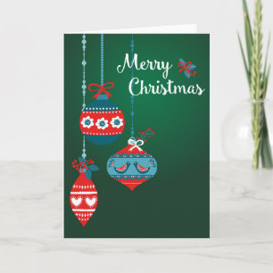 Cartão De Festividades Ornamentos escandinavos Feliz Natal