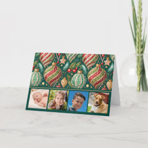 Cartão De Festividades Ornamentos Festivos Quatro Foto