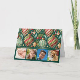 Cartão De Festividades Ornamentos Festivos Quatro Foto