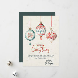 Cartão De Festividades Ornamentos modernos de estilo nórdico Feliz Natal