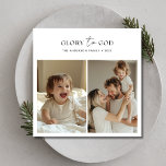 Cartão De Festividades Ortografia da Santa Glória de Natal Religiosa para<br><div class="desc">Compartilhe sua fé com um cartão de Natal "Glory to God", com um roteiro elegante de caligrafia e uma mensagem sagrada. Este simples cartão religioso oferece opções de fotografia a preto e branco, perfeito para as famílias cristãs. Com uma design minimalista, combina saudações baseadas na fé e estilo de feriado...</div>