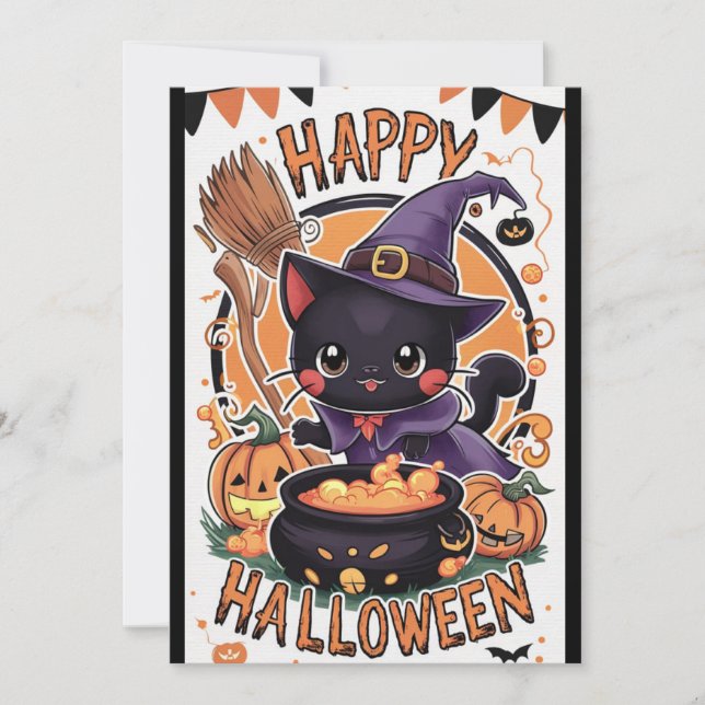 Cartão De Festividades Ortografia Feliz Halloween (Frente)