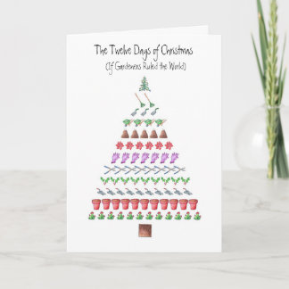 Cartão De Festividades Os 12 dias do jardineiro do Natal