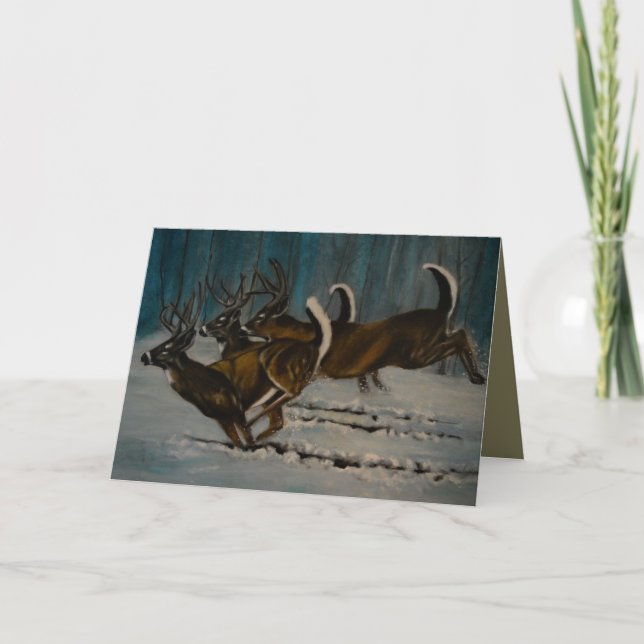 Cartão De Festividades Os 3 Deers (Frente)