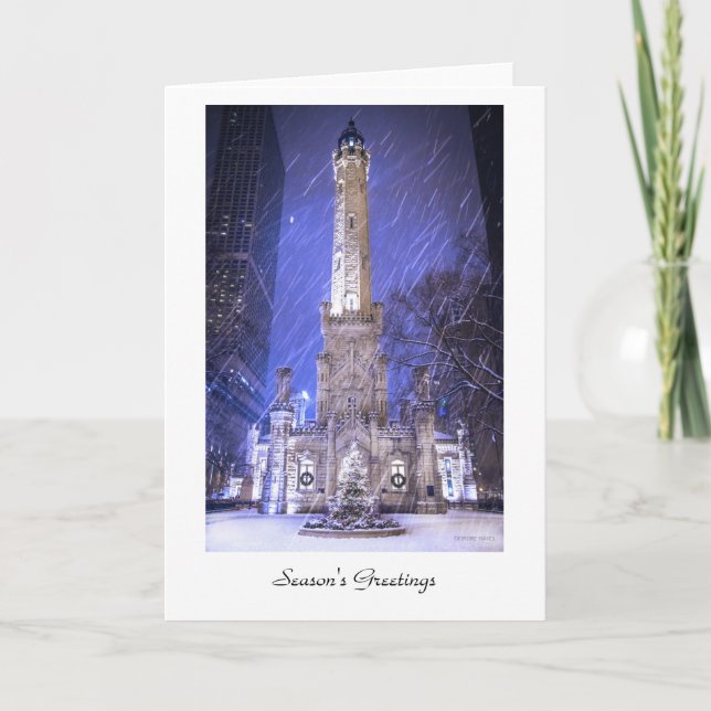 Cartão De Festividades Os cumprimentos da estação de Chicago (Frente)