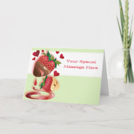 Cartão De Festividades Os doces mergulharam morangos