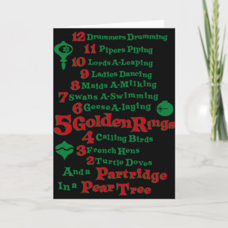 Cartão De Festividades Os Doze Dias De Natal