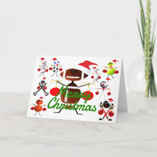Cartão De Festividades Os esportes encheram desenhos animados do Feliz