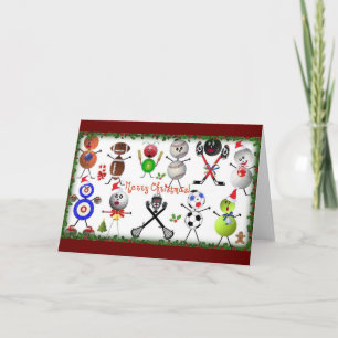 Cartão De Festividades Os esportes encheram o Feliz Natal