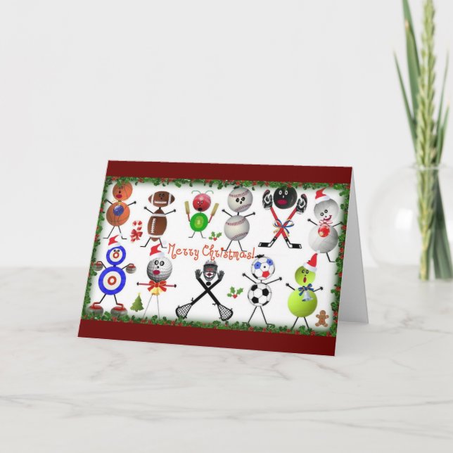 Cartão De Festividades Os esportes encheram o Feliz Natal (Frente)