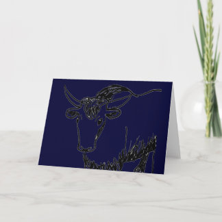 Cartão De Festividades Os iaques esboçam no preto, búfalo do bisonte do