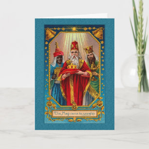 Cartão De Festividades os magos vieram adorar o Natal vitoriano