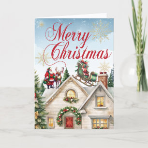 Cartão De Festividades Os papais noeis Tiveram Um Acidente No Seguro Domé