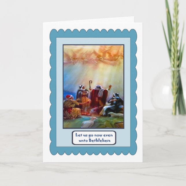 Cartão De Festividades Os pastores ouvem a chamada (Frente)