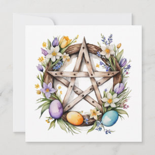 Cartão De Festividades Ostara Estrela Pentáculo Equinócio da Primavera Eo