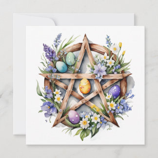 Cartão De Festividades Ostara Star Pentacle Spring Equinox Eostre Wicca