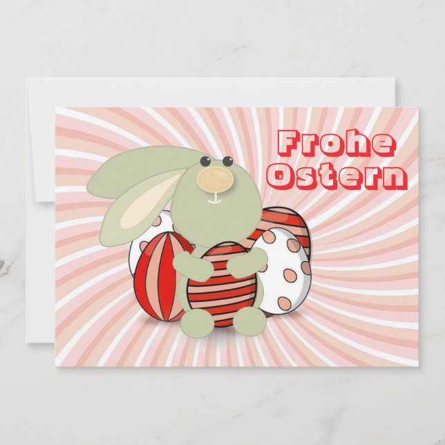 Cartão De Festividades Osterkarte mit Hase und Eiern (Frente)