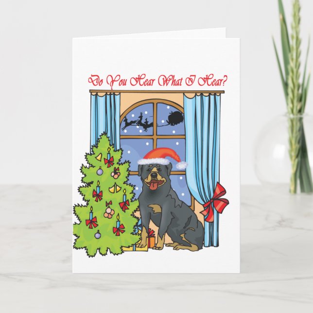 Cartão De Festividades ouça o rottie (Frente)