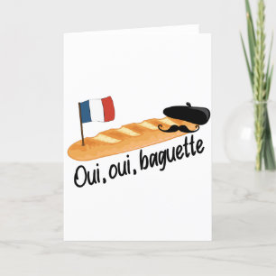 Cartão De Festividades Oui Oui Baguette - Comida Francesa Engraçada