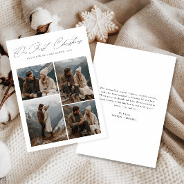 Cartão De Festividades Our First Christmas 4 Photo Script Newlyweds