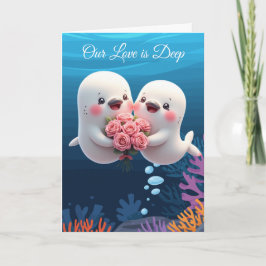Cartão De Festividades "Our Love is Deep" cute Valentine Card