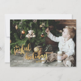 Cartão De Festividades Ouro alegre da época natalícia