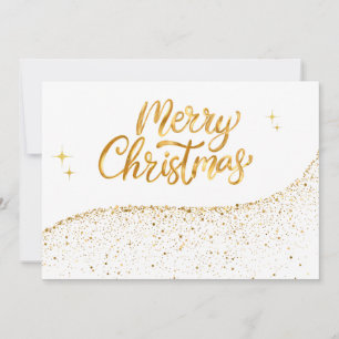 Cartão De Festividades Ouro e Branco Minimalista Natal Festivo