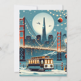 Cartão De Festividades Ouro Gate Holiday Magic - San Francisco Christma