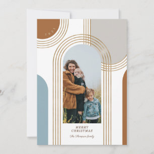 Cartão De Festividades Ouro Geométrico Concentrado Moderno Arcos 1 Foto